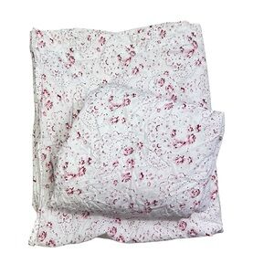 Cabbages & Roses of London New Penny Raspberry Sheets Queen Flat Fitted